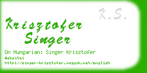 krisztofer singer business card